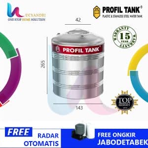 tangki air stainless steel ps 6000 profil tank tanpa kaki