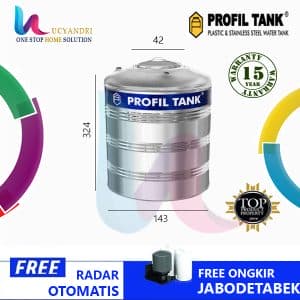 tangki air stainless steel ps 8000 profil tank tanpa kaki