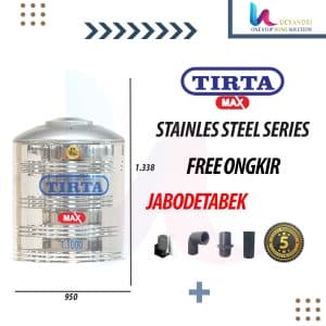 tangki air tirta 1000 liter tanpa kaki stainless steel free ongkir