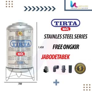 tangki air tirta 500 liter stainless steel free ongkir
