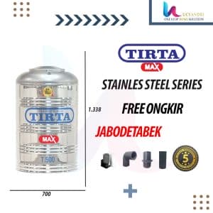 tangki air tirta 500 liter tanpa kaki stainless steel free ongkir