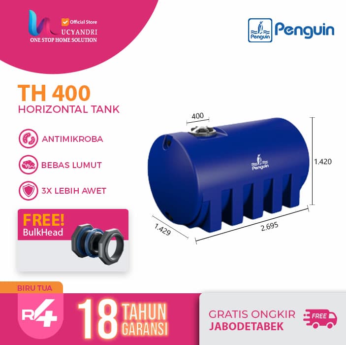 tangki air penguin th 400 ukuran 4000 liter oren tangki air penguin th 400 ukuran 4000 liter biru tua