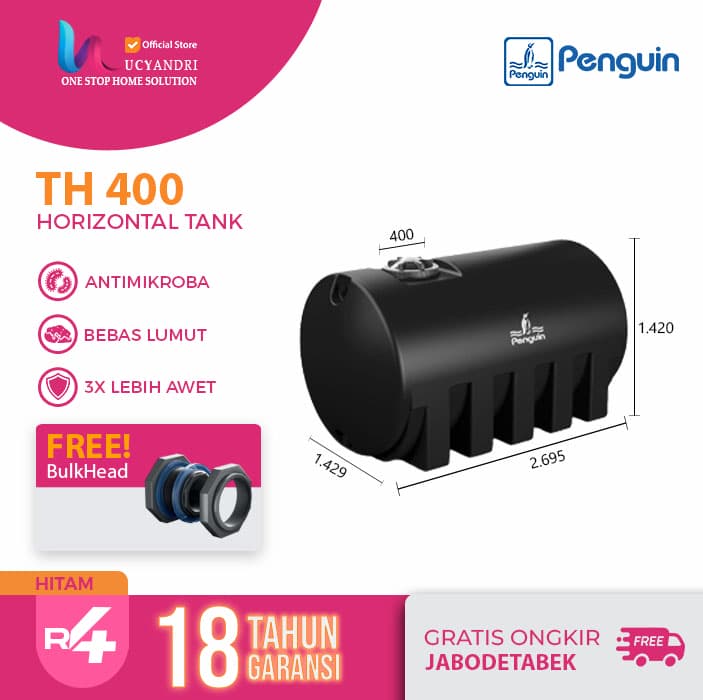 tangki air penguin th 400 ukuran 4000 liter oren tangki air penguin th 400 ukuran 4000 liter hitam