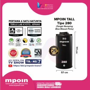 tangki air mpoin plus 280 tall - hitam