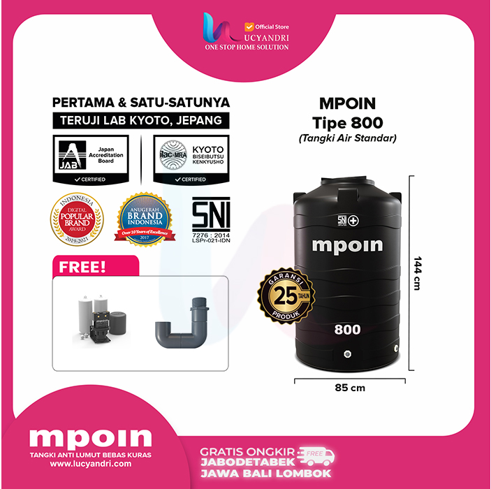 tangki air mpoin plus 800 wave - granite tangki air mpoin plus 800 wave - hitam