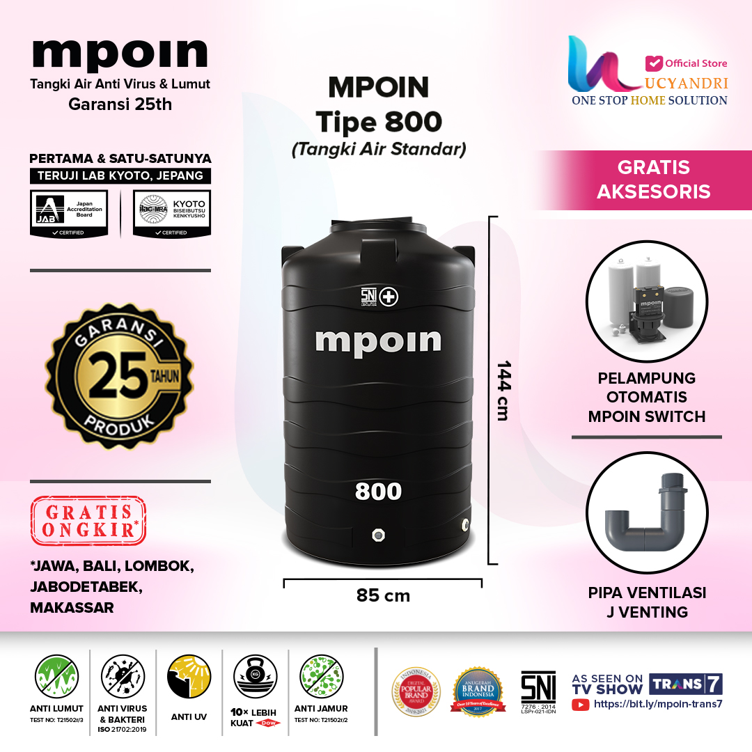 tangki air mpoin plus 800 wave - granite tangki air mpoin plus 800 wave hitam