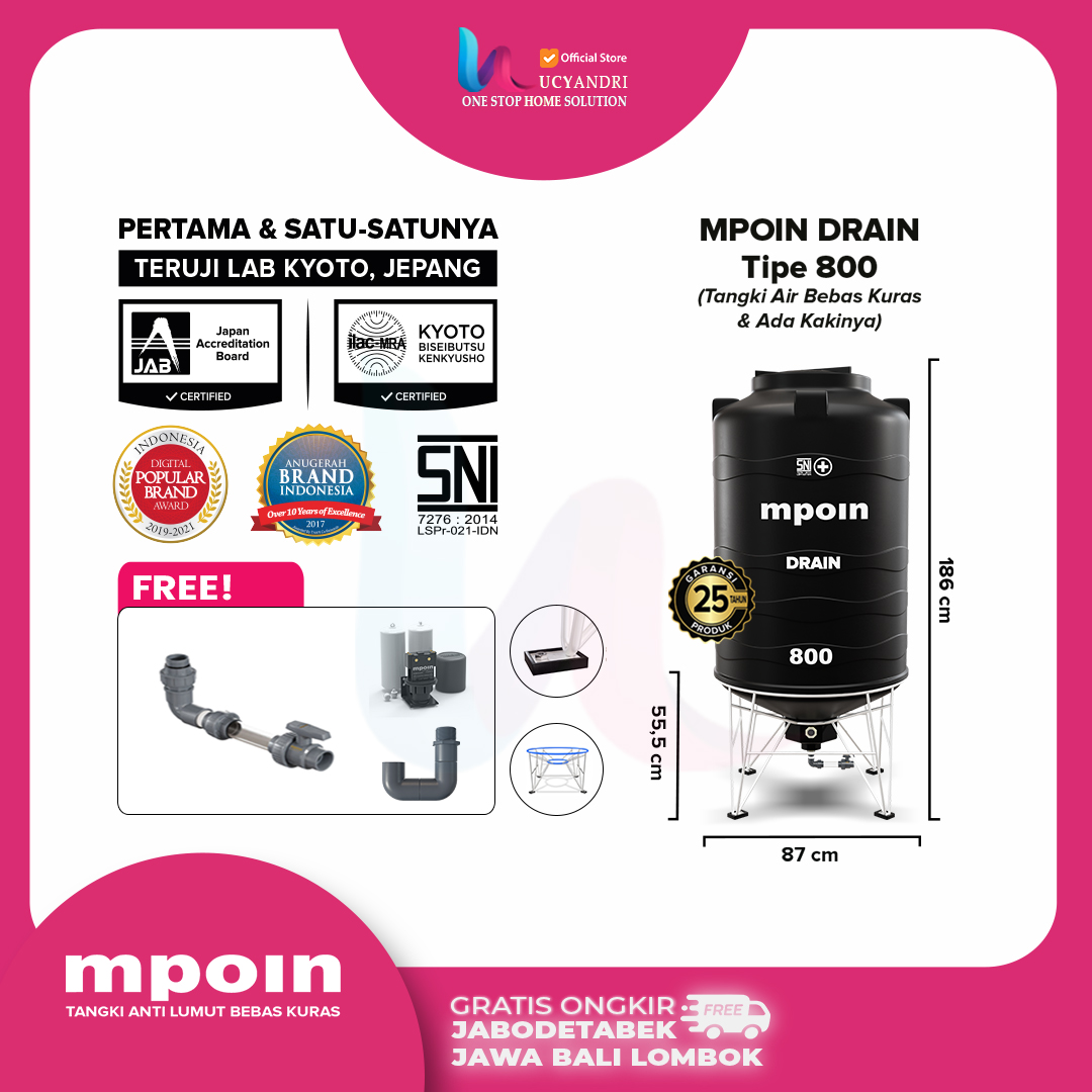 tangki air mpoin drain 800 - hitam tangki air mpoin drain 800 - hitam