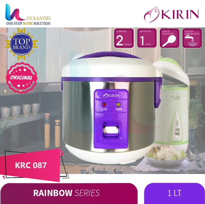 rice coocker kirin krc 87 bl kapasitas 1 liter rice coocker kirin krc 87 pr kapasitas 1 liter