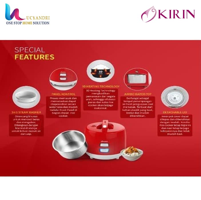 rice coocker kirin krc 88 ss kapasitas 1 liter rice coocker kirin krc 88 ss kapasitas 1 liter 3