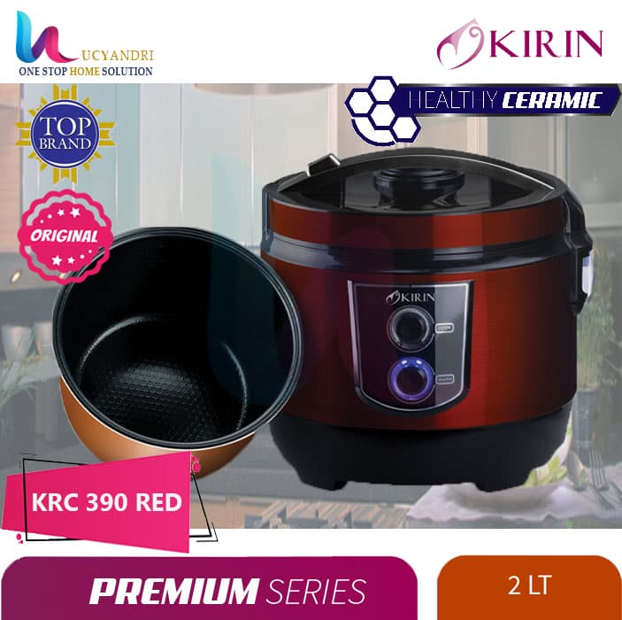 rice coocker kirin krc 390 silver kapasitas 2 liter rice coocker kirin krc 390 merah kapasitas 2 liter