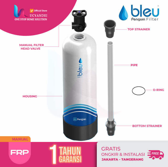 paket filter air penguin frp 1035 resin carbon mangan brine tank pbf 20 pp