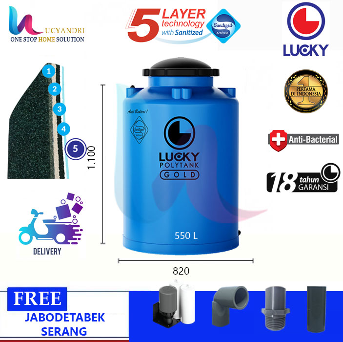 tangki air lucky lgab 550 oren tangki air lucky lgab 550 biru muda