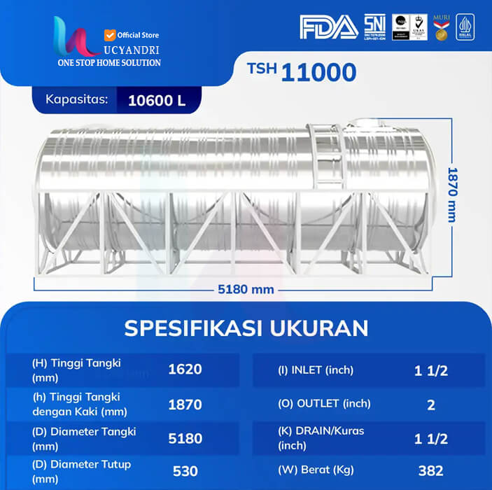 tangki air grand stainless steel tsh 11000 spesifikasi tangki air grand stainless steel tsh 11000