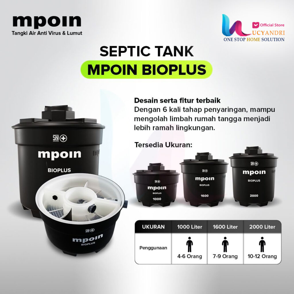 Tangki Septik Tank MPOIN BIOPLUS 2000 Kapasitas 2000 Liter – Lucyandri